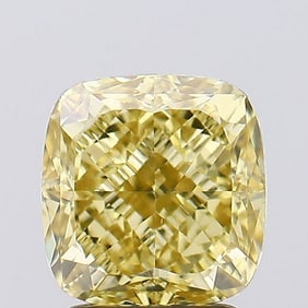 2.62 ct, Fancy Vivid Yellow/VS1, Cushion cut IGI Graded Diamond