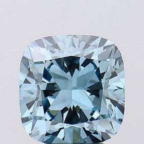 4.07 ct, Fancy Vivid Greenish Blue/VS2, Cushion cut IGI Graded Diamond