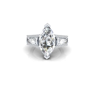 18kt White Gold 3.85ct. Assorted cut Diamond Ring