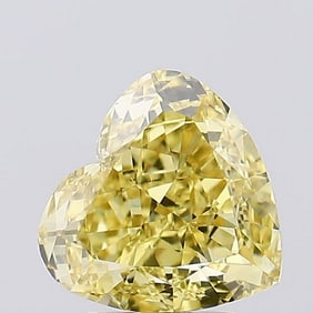 2.90 ct, Fancy Intense Yellow/VVS2, Heart cut IGI Graded Diamond