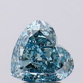 2.53 ct, Fancy Vivid Bluish Green/VS1, Heart cut IGI Graded Diamond