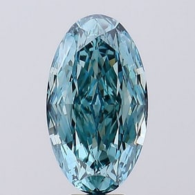 8.01 ct, Fancy Vivid Greenish Blue/VS1, Oval cut IGI Graded Diamond