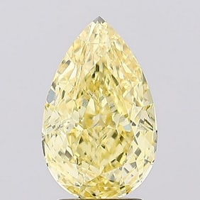 3.20 ct, Fancy Vivid Yellow/VS1, Pear cut IGI Graded Diamond