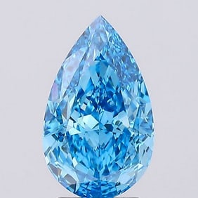 2.80 ct, Fancy Vivid Blue/VVS2, Pear cut IGI Graded Diamond