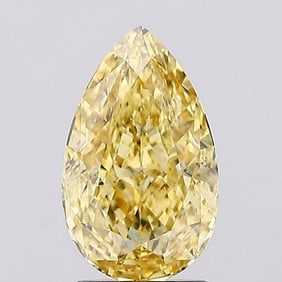 2.08 ct, Fancy Vivid Yellow/VS1, Pear cut IGI Graded Diamond
