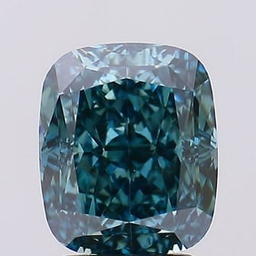 3.14 ct, Fancy Vivid Bluish Green/VVS2, Cushion cut IGI Graded Diamond