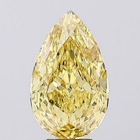 7.29 ct, Fancy Vivid Yellow/VS1, Pear cut IGI Graded Diamond
