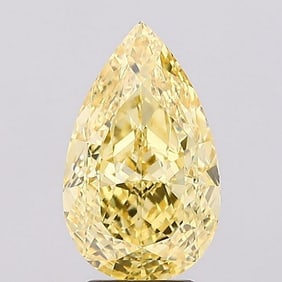 4.02 ct, Fancy Vivid Yellow/VS1, Pear cut IGI Graded Diamond