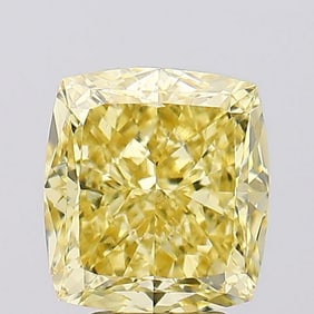 5.07 ct, Fancy Vivid Yellow/VS1, Cushion cut IGI Graded Diamond