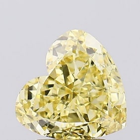 2.57 ct, Fancy Intense Yellow/VVS2, Heart cut IGI Graded Diamond
