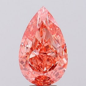 6.05 ct, Fancy Vivid Orangy Pink/VS1, Pear cut IGI Graded Diamond