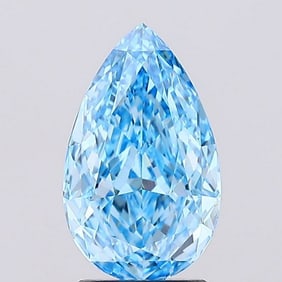 2.04 ct, Fancy Vivid Blue/VS1, Pear cut IGI Graded Diamond