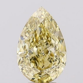 3.09 ct, Fancy Intense Greyish Yellow/VVS2, Pear cut IGI Graded Diamond