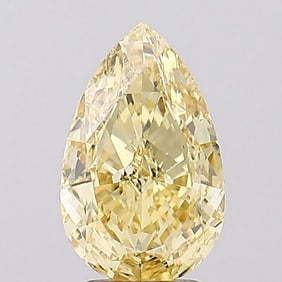 3.15 ct, Fancy Intense Yellow/VVS2, Pear cut IGI Graded Diamond