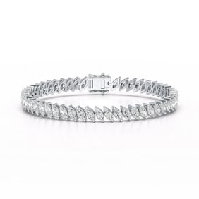 18kt White Gold 5.85ct. Marquise cut Diamond Bracelet