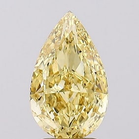 3.13 ct, Fancy Vivid Yellow/VS1, Pear cut IGI Graded Diamond