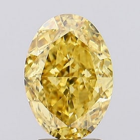 3.22 ct, Fancy Vivid Yellow/VS2, Oval cut IGI Graded Diamond