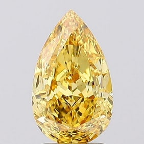 2.52 ct, Fancy Vivid Yellow/VS1, Pear cut IGI Graded Diamond