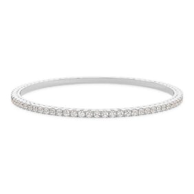 NO- RESERVE 14Kt WG 5ct Diamond Round Flexi Tennis Bangle