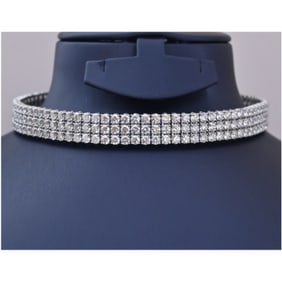 18kt White Gold 27.53ct. Round cut Diamond Necklace
