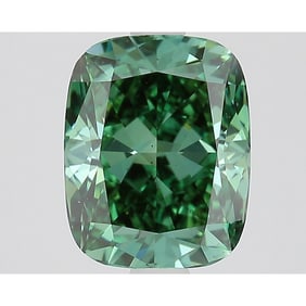 2.08 ct, Fancy Vivid Green/VS1, Cushion cut IGI Graded Diamond