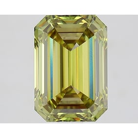 2.53 ct, Fancy Vivid Green/VVS2, Emerald cut IGI Graded Diamond