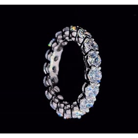 14kt White Gold 6.48 ct Round Cut Diamond Eternity Band