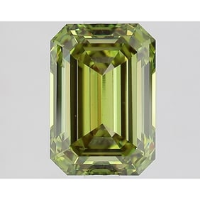 2.55 ct, Fancy Vivid Green/VS1, Emerald cut IGI Graded Diamond