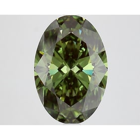4.16 ct, Fancy Vivid Green/VS1, Oval cut IGI Graded Diamond
