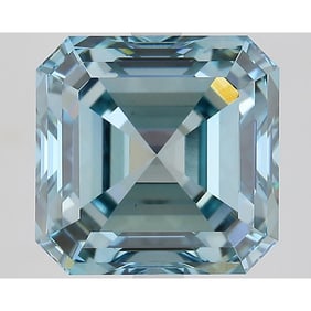 5.51 ct, Fancy Intense Greenish Blue/VS1, Square Emerald cut IGI Graded Diamond