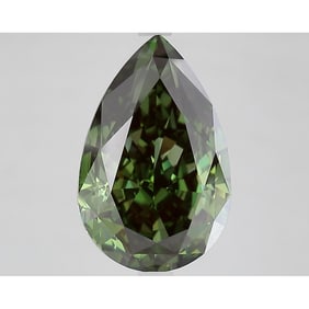 6.86 ct, Fancy Vivid Green/VS1, Pear cut IGI Graded Diamond