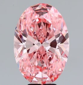 7.13 ct, Fancy Vivid Pink/VVS2, Oval cut IGI Graded Diamond