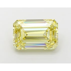 4.27 ct, Fancy Intense Yellow/VS1, Emerald cut IGI Graded Diamond