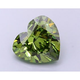 2.20 ct, Fancy Vivid Green/VS1, Heart cut IGI Graded Diamond