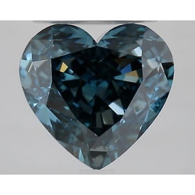 3.41 ct, Fancy Deep Greenish Blue/VVS2, Heart cut IGI Graded Diamond