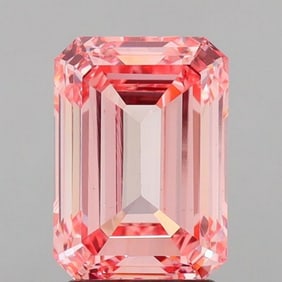 2.58 ct, Fancy Vivid Pink/VS1, Emerald cut IGI Graded Diamond