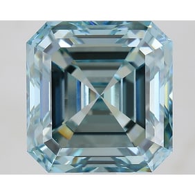 5.08 ct, Fancy Greenish Blue/VS1, Square Emerald cut IGI Graded Diamond