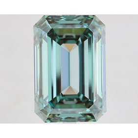 14.59 ct, Fancy Vivid Bluish Green/VVS2, Emerald cut IGI Graded Diamond