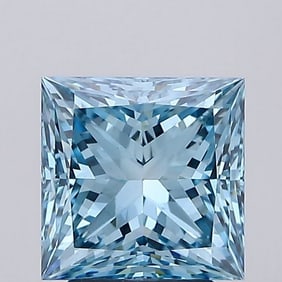 3.01 ct, Fancy Vivid Blue/VS1, Princess cut IGI Graded Diamond