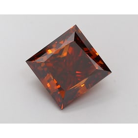 4.00 ct, Fancy Deep Brown Orange/VS1, Princess cut IGI Graded Diamond