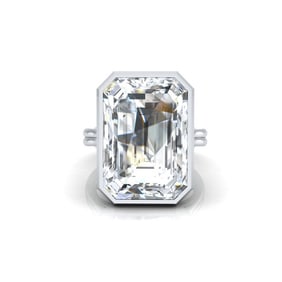 18kt White Gold 10.17ct. Emerald cut Diamond Ring
