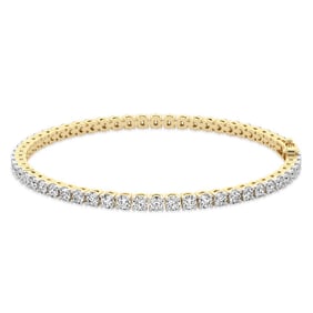 14Kt Yellow Gold 7 ct. Diamond Round Tennis Bracelet