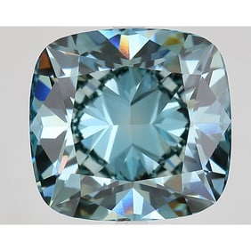 10.65 ct, Fancy Vivid Greenish Blue/VS1, Cushion cut IGI Graded Diamond