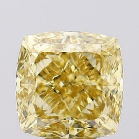 7.11 ct, Fancy Intense Yellow/VVS2, Cushion cut IGI Graded Diamond