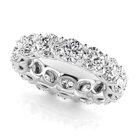 14kt White Gold 6.48 ct Round Cut Diamond Eternity Band