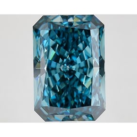5.37 ct, Fancy Vivid Greenish Blue/VVS2, Radiant cut IGI Graded Diamond
