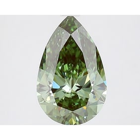 2.15 ct, Fancy Vivid Green/VS1, Pear cut IGI Graded Diamond