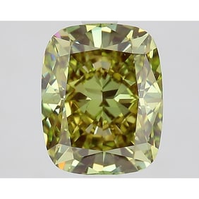 2.67 ct, Fancy Vivid Green/VS1, Cushion cut IGI Graded Diamond