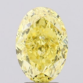 4.11 ct, Fancy Intense Yellow/VVS2, Oval cut IGI Graded Diamond