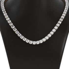 14Kt Yellow Gold 108 ct. Diamond Round Tennis Necklace